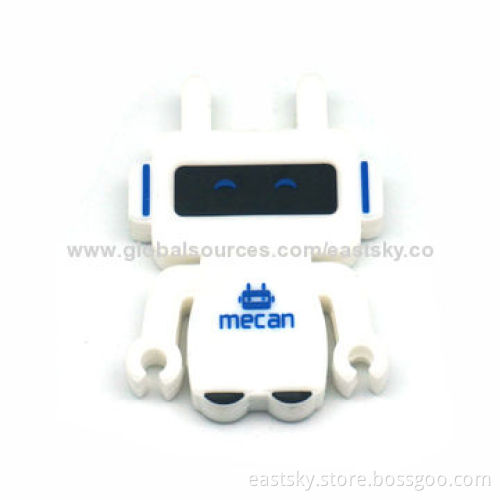 Custom Robot Shape USB drive, made of soft PVC material, OEM orders welcomed